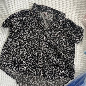 Victoria's Secret Monochrome Logo Pajama Shirt